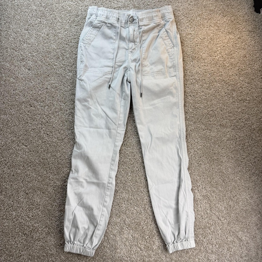 American Eagle Outfitters Jogger Pants Womens 4 Gray Twill Tapered Stretch